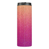 Roze Glitter Gradient Sparkle Texture Thermosbeker (Achterkant)