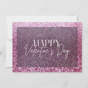 Roze Glitter Happy Valentijnsdag Kaart