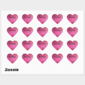 Roze Glitter Hart Meisjes Naam Hart Sticker (Vel)