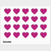 Roze glitter hart sticker (Vel)