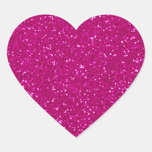 Roze glitter hart sticker (Voorkant)