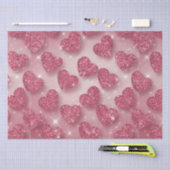Roze glitter harten sprankelend romantisch weefsel tissuepapier (Craft)