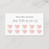 Roze Glitter Heart 10 Punch Salon Customer Loyalty (Voorkant)