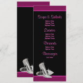 Roze Glitter Hoge Hakken Menukaarten Menu (Voorkant / Achterkant)