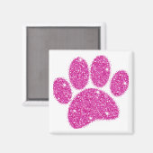 Roze Glitter Hond Pawprint Magneet (Voorkant / Achterkant)