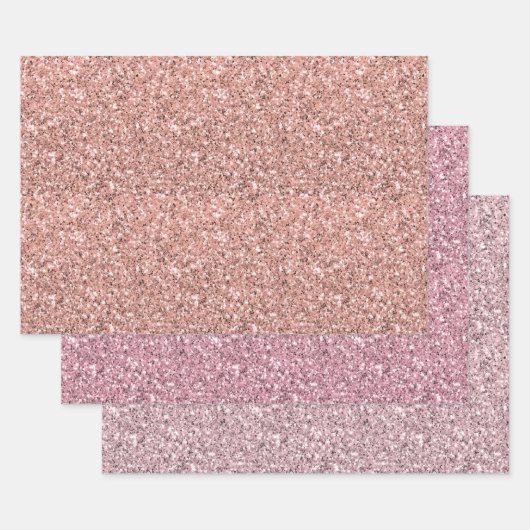  roze glitter inpakpapier vel (Set)