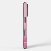 Roze Glitter iPhone Case met Initialen & Naam (Achterkant / Rechts)