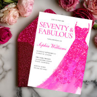 Roze Glitter Jurk 70ste Verjaardag Party