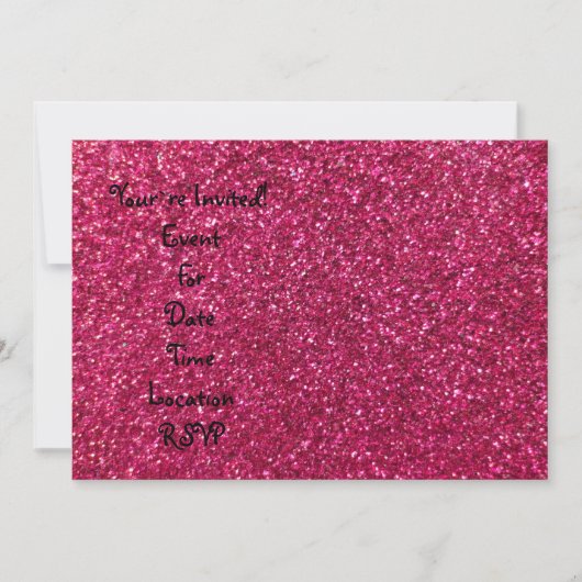 Roze glitter kaart (Voorkant)