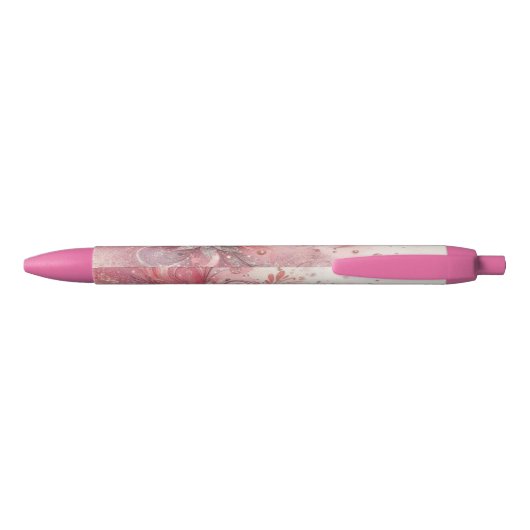 Roze Glitter Kantoor School Schrijven  Zwarte Inkt Pen (Achterkant)