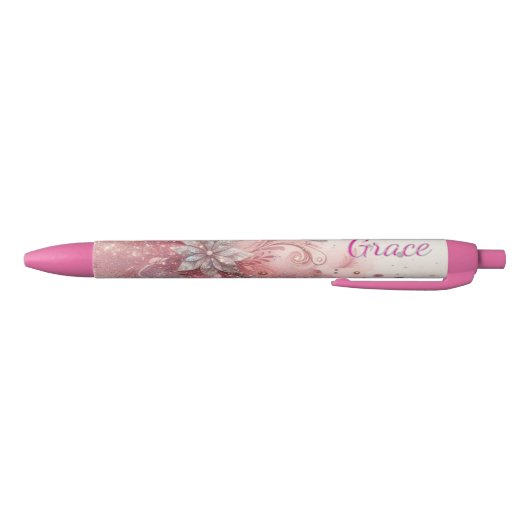 Roze Glitter Kantoor School Schrijven  Zwarte Inkt Pen (Bodem)