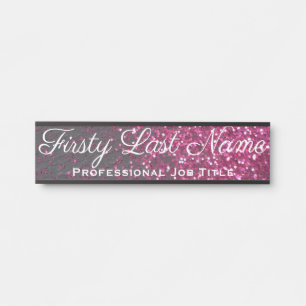 Roze Glitter Kantoor Zwarde Deur Naambord Deurbordje