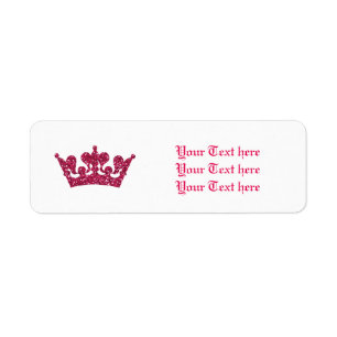 Roze Glitter Koninklijke Kroon Prinses Adreslabels Etiket