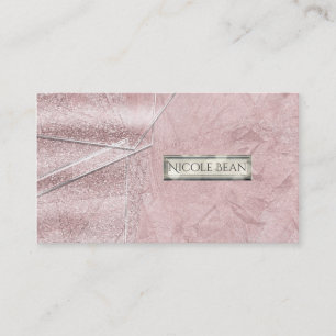 Roze Glitter Kristal Glas Glam Designer Stijl Visitekaartje