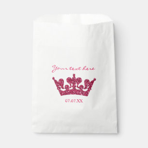 Roze Glitter Kroon Verjaardagsfeest Zakjes