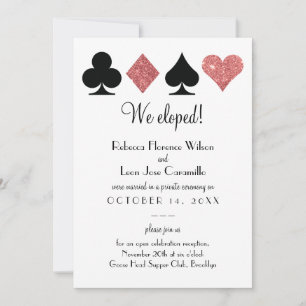 Roze Glitter Las Vegas Elopement Aankondiging