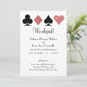 Roze Glitter Las Vegas Elopement Aankondiging (Staand voorkant)