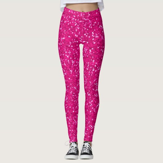 roze glitter leggings (Voorkant)