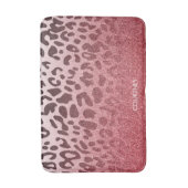 Roze Glitter Leopard Huid Badmat (Voorkant Verticaal)