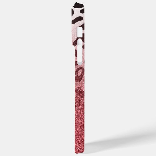 Roze Glitter Leopard Huid Case-Mate iPhone Case (Achterkant / Links)