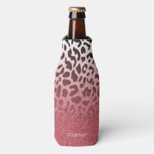 Roze Glitter Leopard Huid Flesjeskoeler