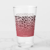 Roze Glitter Leopard Huid Glas (Achterkant)