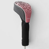 Roze Glitter Leopard Huid Golfheadcover (Schuin)