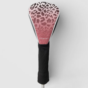 Roze Glitter Leopard Huid Golfheadcover
