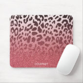 Roze Glitter Leopard Huid Muismat (Met muis)
