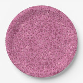 Roze Glitter Leopard Papieren Bordje (Voorkant)