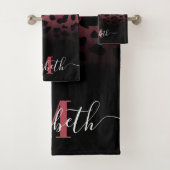 Roze Glitter Leopard Print Bad Handdoek (Insitu)