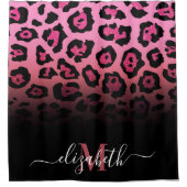 Roze Glitter Leopard Print Douchegordijn (Voorkant)