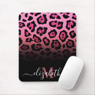 Roze Glitter Leopard Print Muismat
