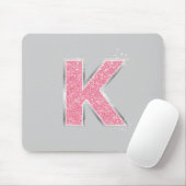 Roze Glitter letter K Muismat (Met muis)