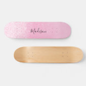 Roze Glitter Lichten op maat Skateboard (Horizontaal)