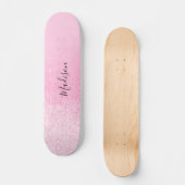 Roze Glitter Lichten op maat Skateboard (Voorkant)