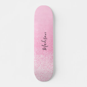 Roze Glitter Lichten op maat Skateboard