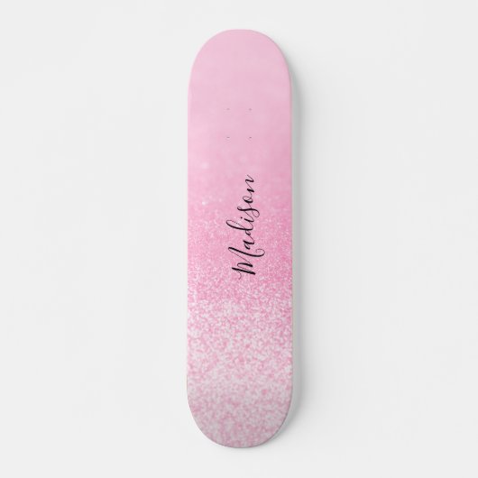 Roze Glitter Lichten op maat Skateboard (Voorkant)