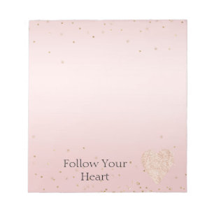 Roze Glitter Liefde Goud Confetti Hart Notitieblok