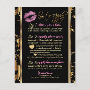 Roze glitter Lip met marmer instructies Flyer