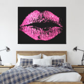 Roze glitter Lips Canvas Afdruk (Insitu (Slaapkamer))