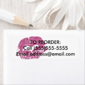 Roze Glitter Lips Reorder Label (Insitu)