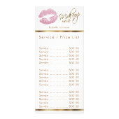 Roze Glitter Lips - Wit - Service / prijslijst Reclamekaart (Voorkant)