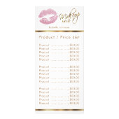 Roze Glitter Lips - Wit - Service / prijslijst Reclamekaart (Achterkant)