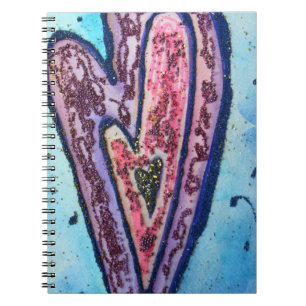 Roze Glitter Love Hearts Art Notitieboek Journal