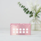 Roze Glitter Loyaliteit Korting Kaart (Staand voorkant)