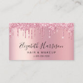 Roze Glitter Loyaliteit Korting Kaart (Achterkant)