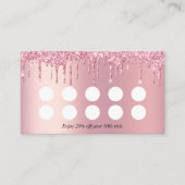 Roze Glitter Loyaliteit Korting Kaart (Voorkant)
