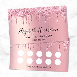 Roze Glitter Loyaliteit Korting Kaart