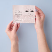 Roze Glitter Makeup Eye Lash Printers Logo Flyer (Hand)